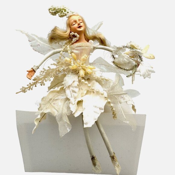 Windward Fairy Angel Ornament Holiday Christmas White Cream Floral  Design Gift - Picture 1 of 11